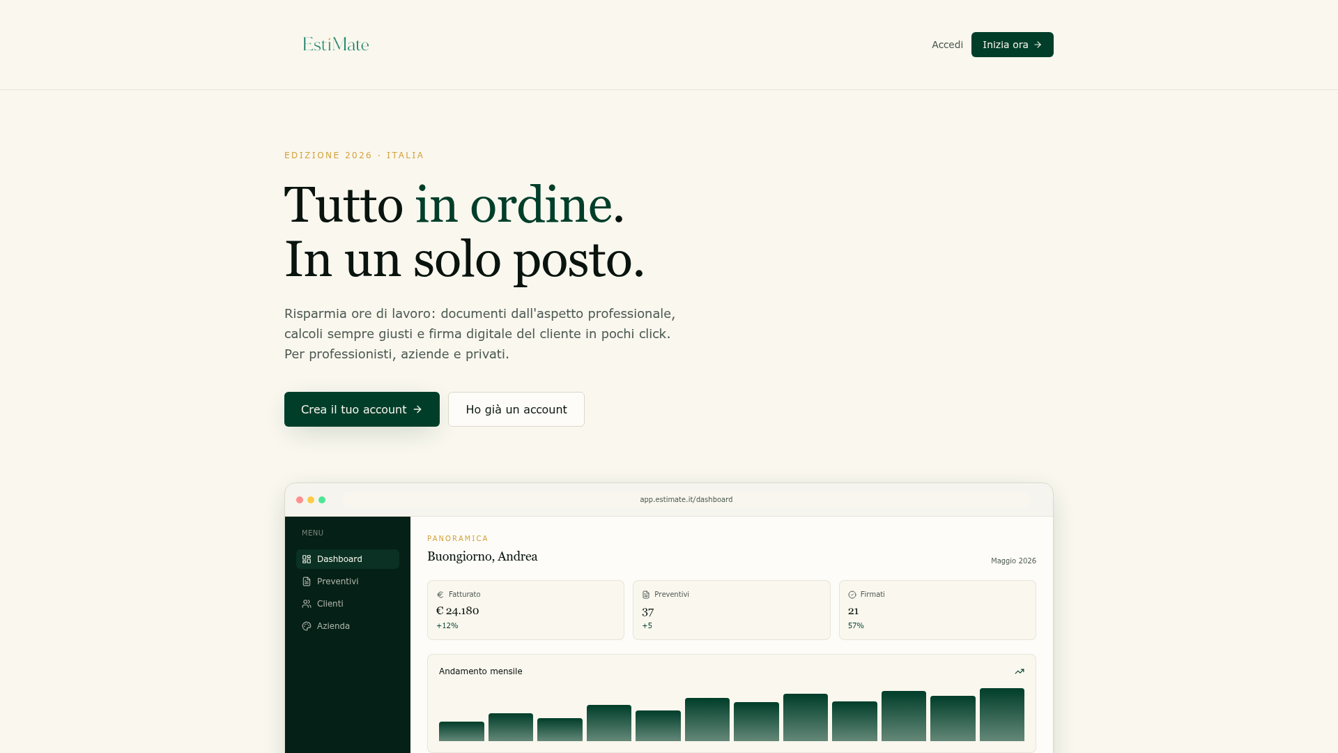 Anteprima del sito EstiMate