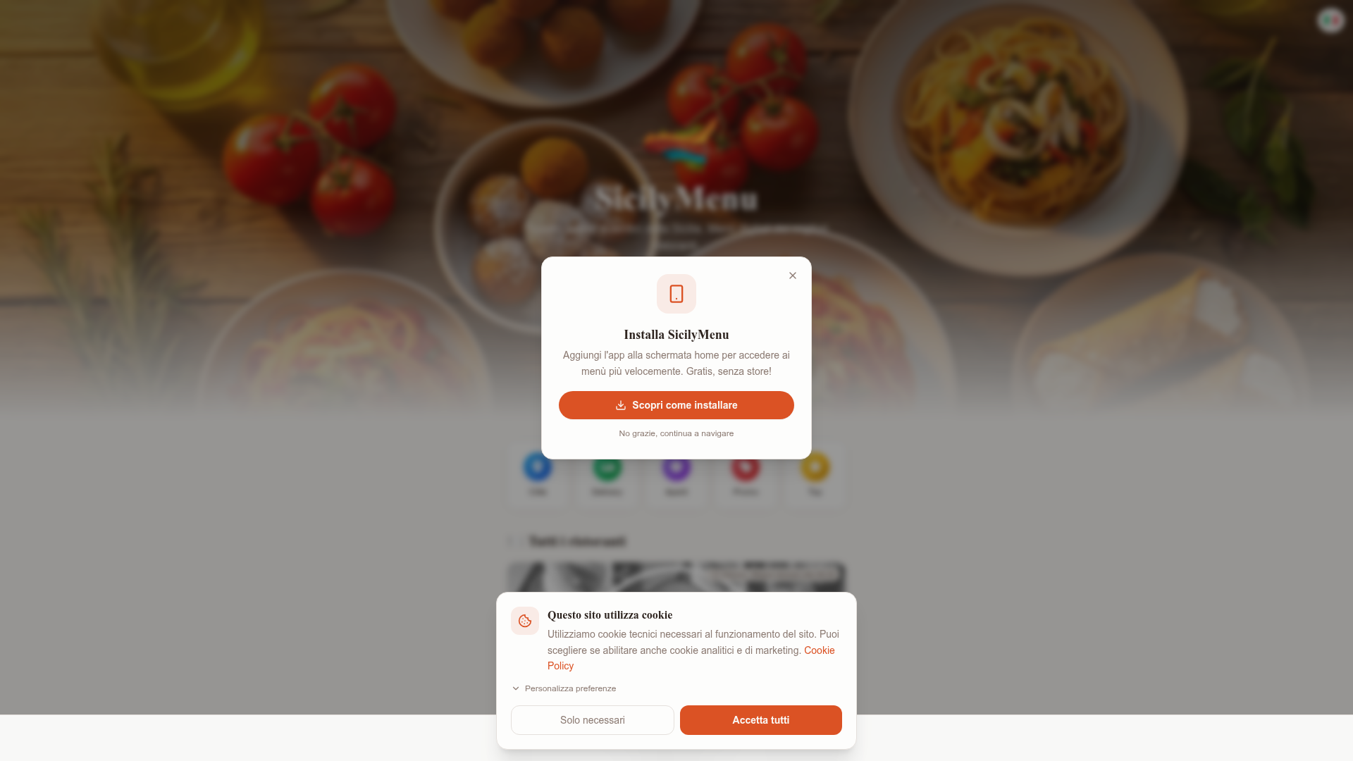 Anteprima del sito SicilyMenu